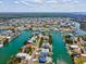 A beautiful bird's eye view of waterfront homes, canals, and neighborhood in an attractive community at 3215 Hibiscus Dr, Hernando Beach, FL 34607
