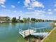 Dock with a ladder providing direct access to the water for boating and recreation at 3215 Hibiscus Dr, Hernando Beach, FL 34607