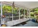 Screened-in lanai with seating and views of the landscaped backyard at 3741 Appleton Ct, Palm Harbor, FL 34684