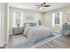 Cozy bedroom featuring neutral tones, plush bedding, and natural light from two windows for a serene retreat at 4237 Marine Pkwy, New Port Richey, FL 34652