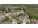 Expansive aerial shot of a residential area featuring mature trees, well-maintained lawns, and community amenities at 5412 Merkin Pl, New Port Richey, FL 34655