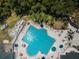 Aerial view of community pool at 9636 Brookdale Dr, New Port Richey, FL 34655