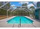 The screened-in pool has plenty of space for relaxing and playing at 11379 Flower Ave, Weeki Wachee, FL 34613
