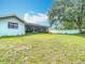 Spacious backyard featuring a screen patio at 12087 Tallwood St, Spring Hill, FL 34608
