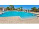 Community pool with clear blue water, easy access steps, and a bright, sunny day at 14581 Wake Robin Dr, Brooksville, FL 34604