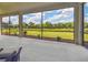 Expansive patio area offering serene views of the lush green backyard and pond at 15912 42Nd E Gln, Parrish, FL 34219