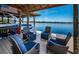Lakeside dock featuring an American flag, seating, and boat at 18725 Jiretz Rd, Odessa, FL 33556