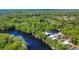 Wonderful aerial shot of the property, surrounded by green trees and the gorgeous St. Johns River at 28330 Peterson Camp Rd, Brooksville, FL 34601