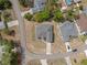 A bird's eye view showing well-maintained yards, mature trees, and a neatly planned neighborhood layout at 3017 Aldoro Ave, Spring Hill, FL 34609