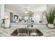 Modern kitchen featuring granite countertops, a stainless steel sink, and an open layout at 5537 Sea Forest Dr # 301, New Port Richey, FL 34652