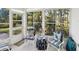 Sunroom with comfortable seating and a view of the lush landscaping at 11524 Holly Ann Dr, New Port Richey, FL 34654