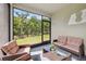 Screened patio with comfortable seating and lush green view at 12214 Grizzly Ln, New Port Richey, FL 34654
