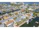 Beautiful aerial view of waterfront neighborhood with multiple docks and easy access to the open bay at 13700 Allyn Dr, Hudson, FL 34667