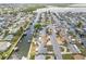 Wide aerial view showing waterfront homes with canals for easy boating and recreational activities at 13700 Allyn Dr, Hudson, FL 34667
