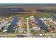 An aerial view of the waterfront community showing the proximity of homes, backyard docks and community waterways at 15635 Bertram Dr, Hudson, FL 34667