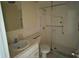 Functional bathroom featuring a walk-in shower and updated vanity at 4217 Terrapin Pl # 4217, New Port Richey, FL 34652