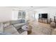Inviting living room with a comfortable sectional sofa and a stylish area rug at 4731 Egret Rd, Venice, FL 34293