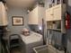 Functional laundry room with washing machine, sink, storage cabinets, and practical design at 6516 Hillview Rd, Spring Hill, FL 34606
