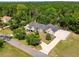 Stunning aerial view of a well-maintained home with a spacious driveway and lush greenery at 10110 Weeks Dr, Brooksville, FL 34601