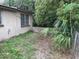 View of the backyard featuring a chain link fence and grassy area at 11515 Meredith Ln, Port Richey, FL 34668