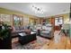 Bright living room boasting hardwood floors, neutral colors, and comfortable seating at 417 Inness Dr, Tarpon Springs, FL 34689
