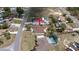 A beautiful aerial shot of a residential neighborhood showcases community charm at 5092 Roble Ave, Spring Hill, FL 34608