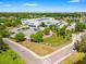 Aerial shot of the community school near a 3-way intersection with parking lot at 7230 17Th N Ln, St Petersburg, FL 33702