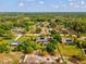 Aerial view of a private backyard oasis with a pool and lush green landscape at 10318 Piper Dr, New Port Richey, FL 34654