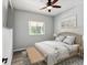 Bright bedroom with a queen bed, large window, and natural wood accents, creating a cozy and inviting space at 10318 Piper Dr, New Port Richey, FL 34654