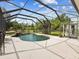 Backyard featuring a screened in pool and lush greenery at 10318 Piper Dr, New Port Richey, FL 34654