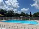 Inviting swimming pool surrounded by a brick deck, perfect for relaxing and enjoying the outdoors at 10423 Ashley Oaks Dr, Riverview, FL 33578