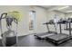 Gym equipped with modern cardio machines, large mirrors, and a door for convenient access at 13619 Hunters Point St, Spring Hill, FL 34609