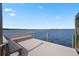 A waterfront dock featuring built-in seating with views of the open water at 1473 Sail Harbor Cir, Tarpon Springs, FL 34689