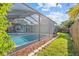 A screened swimming pool with patio and fenced yard creating a relaxing outdoor oasis at 155 Patty Ann Blvd, Palm Harbor, FL 34683