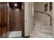 Convenient home elevator next to a staircase, offering easy access to different levels of the house at 3026 Wentworth Way, Tarpon Springs, FL 34688