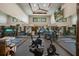 Spacious home gym with mirrored walls, various exercise machines, and a mounted TV, offering a complete fitness experience at 3026 Wentworth Way, Tarpon Springs, FL 34688