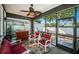 Relaxing screened patio with comfortable seating and a view of the backyard at 3515 Albritton St, New Port Richey, FL 34655