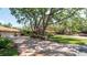 Long driveway with mature trees leading to three car garage at 4475 Rachel Blvd, Spring Hill, FL 34607