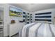 Relaxing bedroom with stylish decor, a large TV, and plenty of natural light at 5640 Ferguson Ct # 2106, New Port Richey, FL 34652
