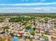 Aerial view of a residential neighborhood showing house with tree-lined streets and blue skies at 5706 Mockingbird Dr, New Port Richey, FL 34652
