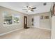 The entryway has a beautiful wooden door and a window at 6104 Cork Ct, New Port Richey, FL 34653