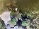 Aerial view of the backyard and mature trees at 8711 Cutlass Dr, Hudson, FL 34667