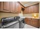 Spacious laundry room features modern appliances, ample counter space, and custom cabinetry at 10019 Milano Dr, Trinity, FL 34655