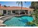 Lush backyard featuring a private pool, covered patio, outdoor bar, and lush landscaping, creating a relaxing outdoor space at 10712 Pontofino Cir, Trinity, FL 34655