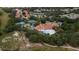 Wonderful aerial view of community pool, tennis courts, and pond at 11253 Avalon Way, Spring Hill, FL 34609