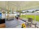 Screened patio featuring views of a fenced-in backyard and patio furniture at 11630 Pasadena Rd, Dade City, FL 33525