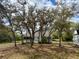 Exterior view of a well-maintained home with mature trees providing shade and curb appeal at 13377 Montour St, Brooksville, FL 34613