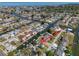 Aerial view of the waterfront homes with boating access to the ocean, showcasing a desirable coastal community at 13741 Judy Ave, Hudson, FL 34667