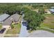 A bird's-eye view of a charming neighborhood, highlighting the well-kept yards, mature trees, and inviting home exteriors at 18109 Tiverton Ct, Hudson, FL 34667