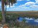 Scenic view of a marshy landscape with reflective water under a partly cloudy sky at 3461 Gum Dr, Weeki Wachee, FL 34607